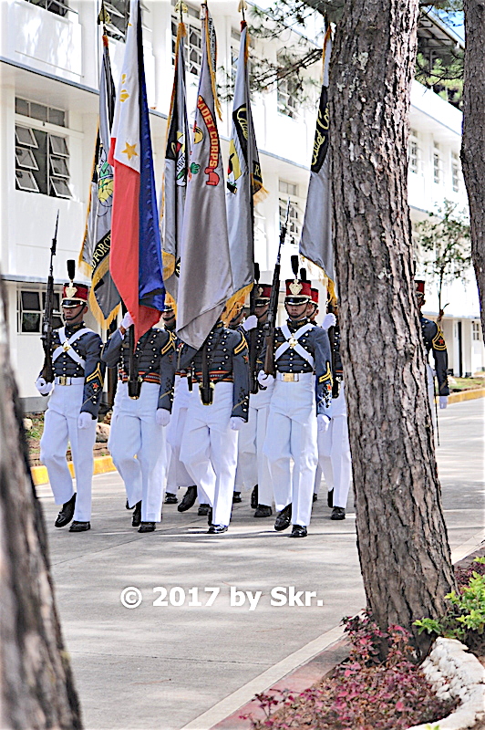 Lety's Transient House in Baguio City - PMA cadets march along the street 